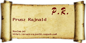 Prusz Rajnald névjegykártya